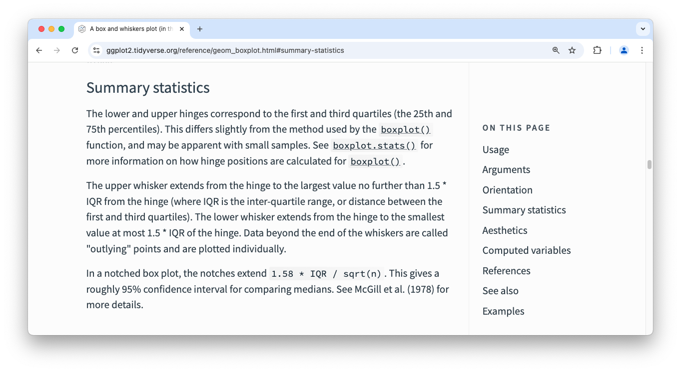 Documentation for stat_boxplot().